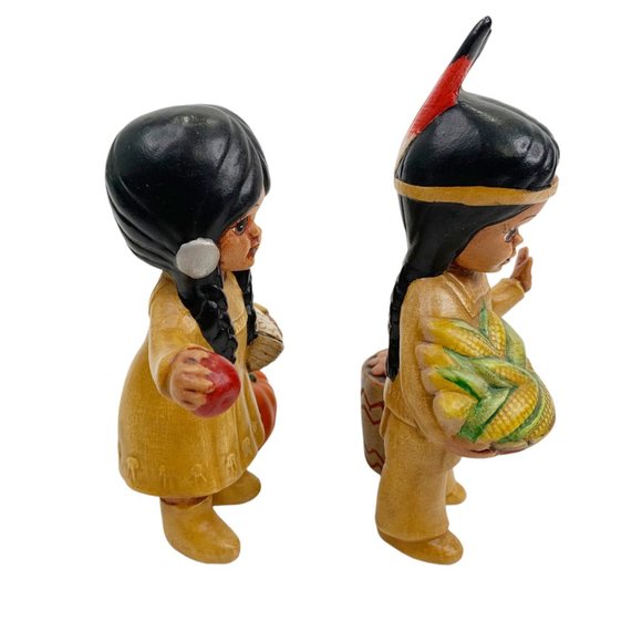 Vtg Thanksgiving Decor Native American Indian Figurine Duncan Enterprises 1981 - Picture 5 of 13